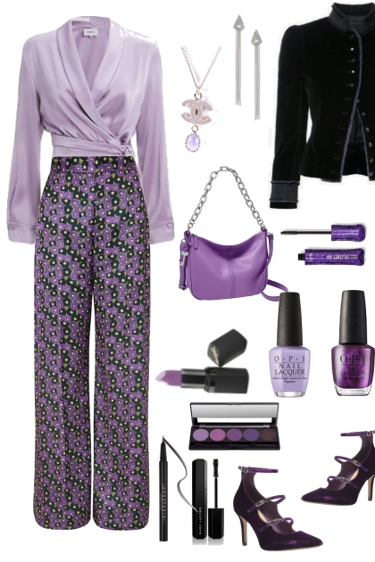 Purple and Black- Modna kombinacija