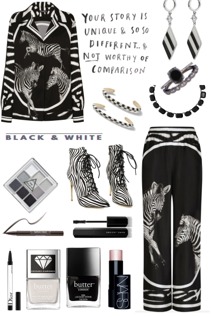 Black and White Zebra- Combinaciónde moda