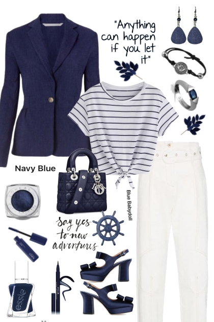 Navy And White- combinação de moda