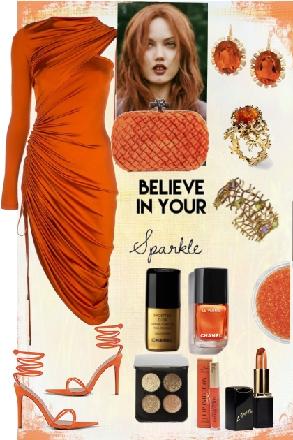 Orange Dress- Modna kombinacija
