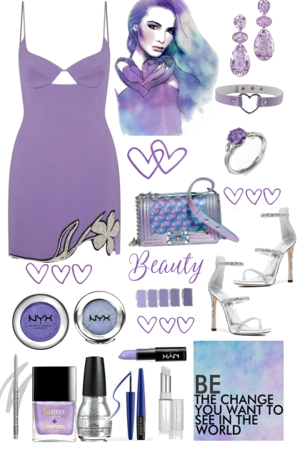 Purple Party Dress- コーディネート