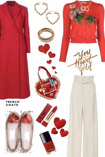 Red Trench Coat- Fashion set