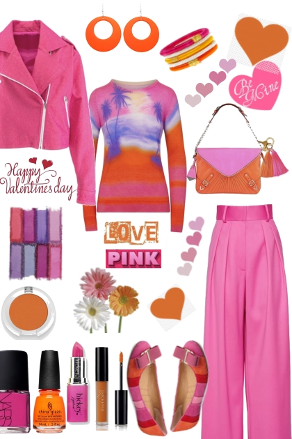 Bright Orange and Pink Valentine Set- Modna kombinacija