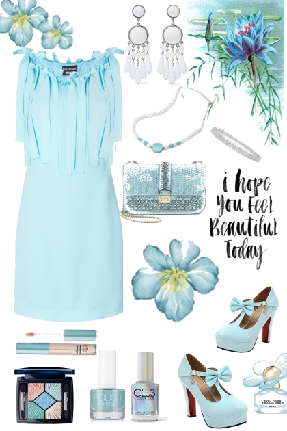 Light Blue Dress- Модное сочетание