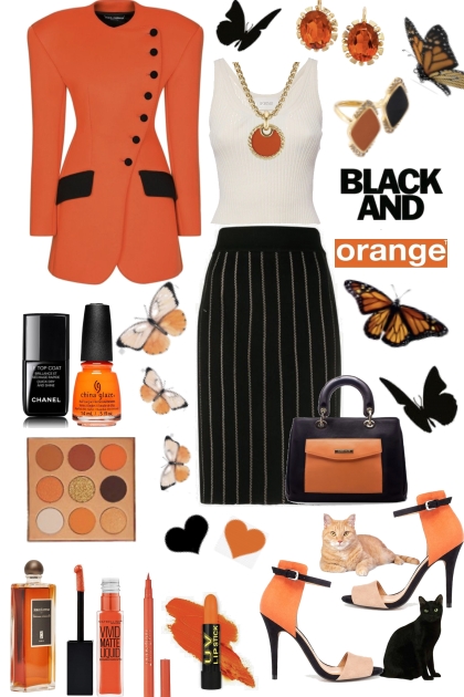 Orange And Black#1- Fashion set