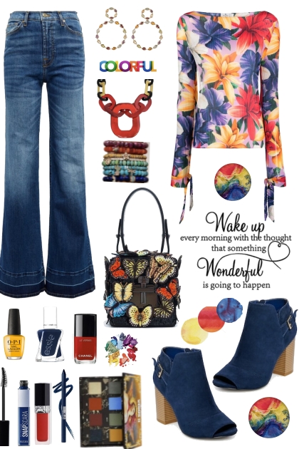 Red Yellow Blue Top- Fashion set