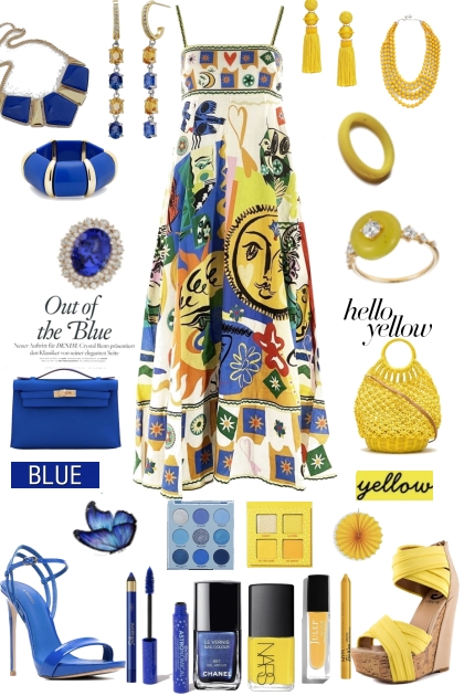 One Dress: : Blue Or Yellow? Dressy Or Casual?- combinação de moda
