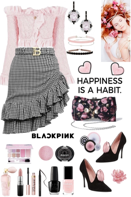 Light Pink And Black- Combinaciónde moda
