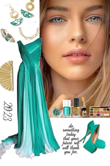 Ombre Gown Green- Fashion set