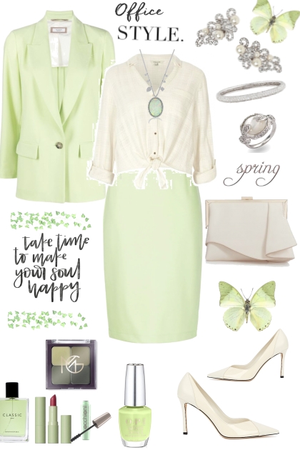 Spring Green Blazer Set- Combinazione di moda