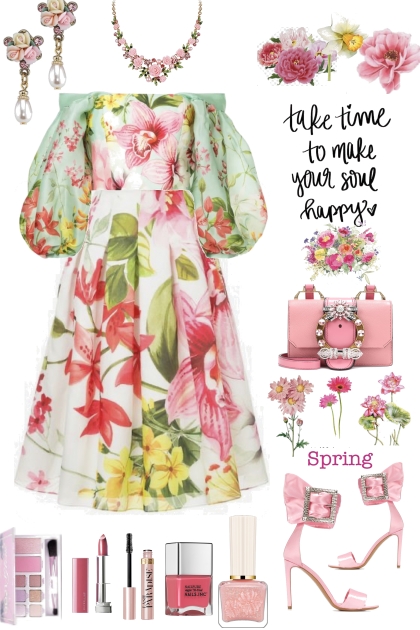 Floral Skirt And Top- Combinaciónde moda