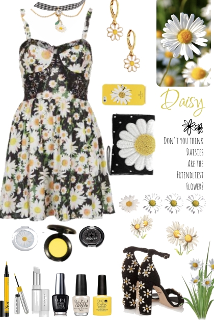 Daisy Print Dress- Modekombination