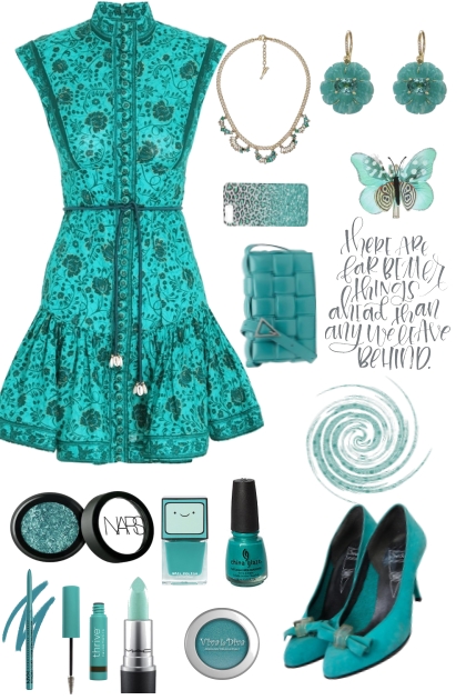 Turquoise Dress- combinação de moda