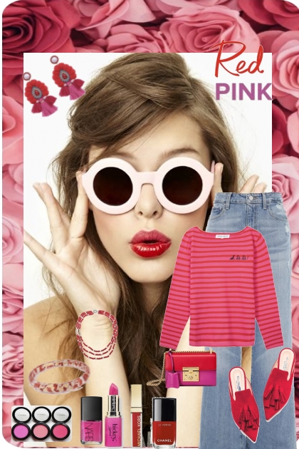Pink Striped Top- Combinaciónde moda