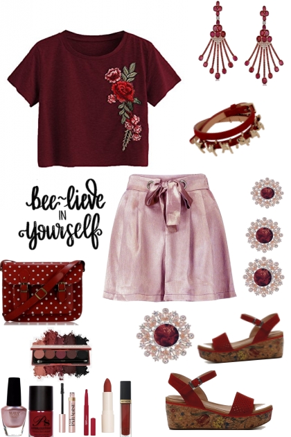 Maroon And Pink Summer- Modna kombinacija