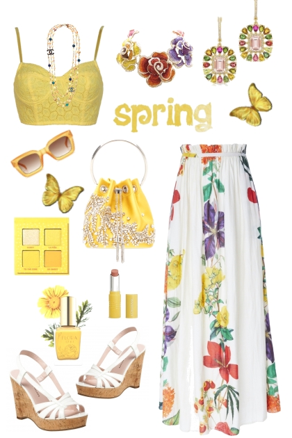 Spring Flowered Skirt- Modna kombinacija