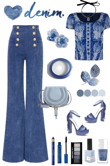 Blue Print Top- Fashion set