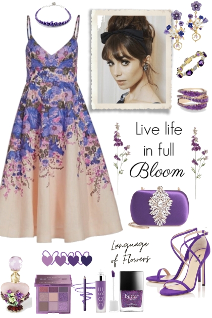 Purple Flower Gown- combinação de moda