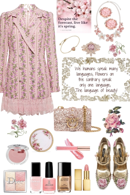 Spring Pink Flower Dress