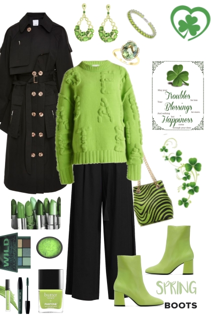 #279 St. Patrick's Day  Bright Green- Combinaciónde moda