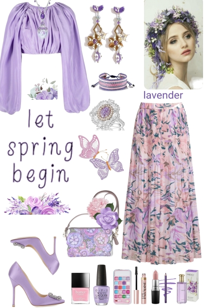 #298 Pink And Lavender Skirt- Combinaciónde moda