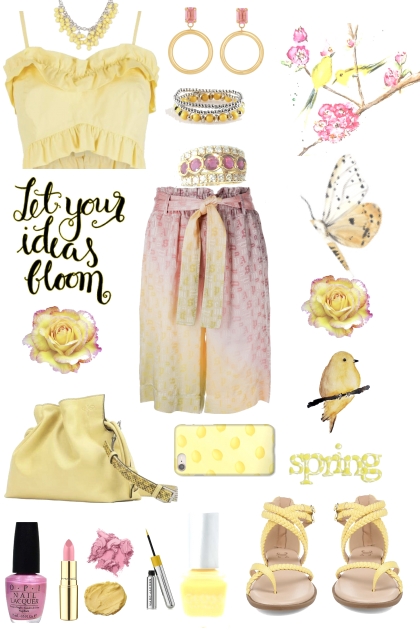 #299 Yellow And Pink Spring- Combinazione di moda