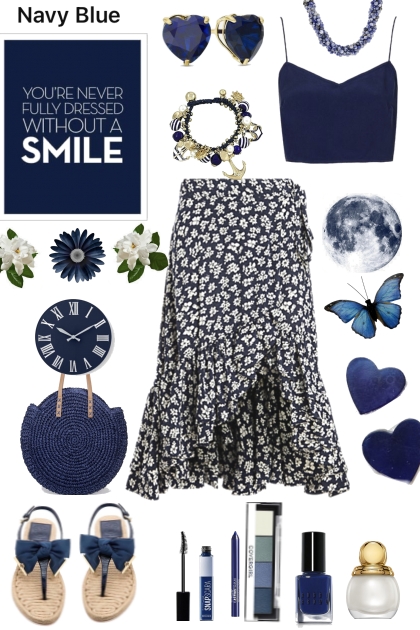 #300 Navy Blue And White- Модное сочетание