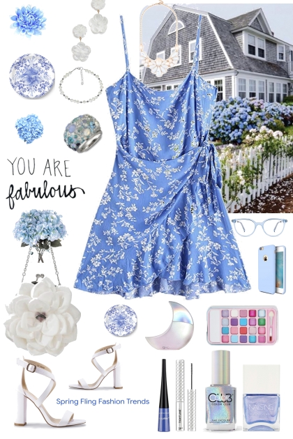 #342 Spring Print Dress- Combinaciónde moda