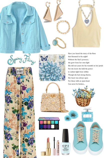 #344 Spring Light Blue Jacket- Fashion set