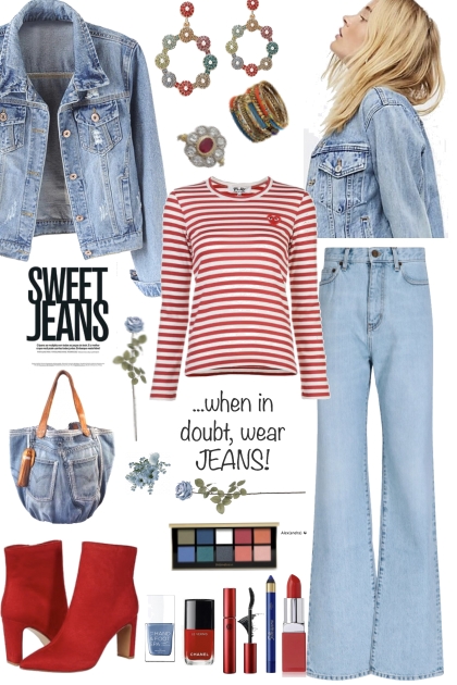 #359 Denim And Red- 搭配
