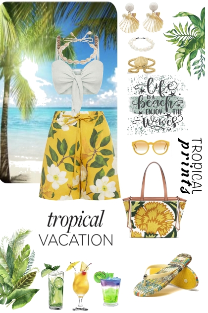 361 Tropical Vacation Printed Shorts- Fashion set