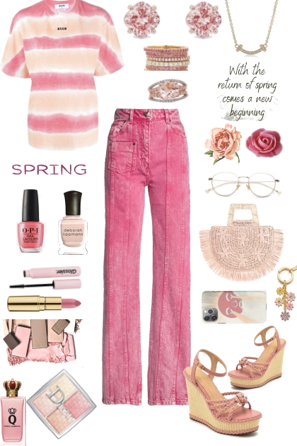 #385 Pink And Peach- combinação de moda