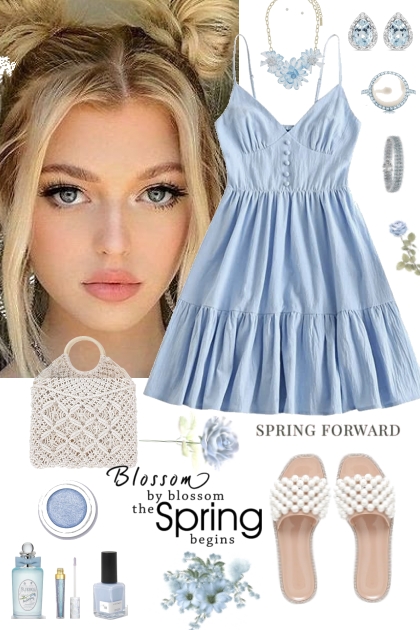 #403 2023  Light Blue Dress- Modekombination
