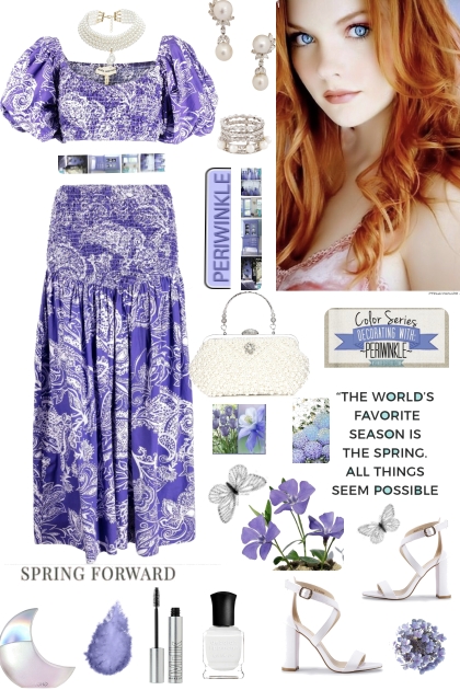#407 2023 Periwinkle Top And Skirt- Fashion set