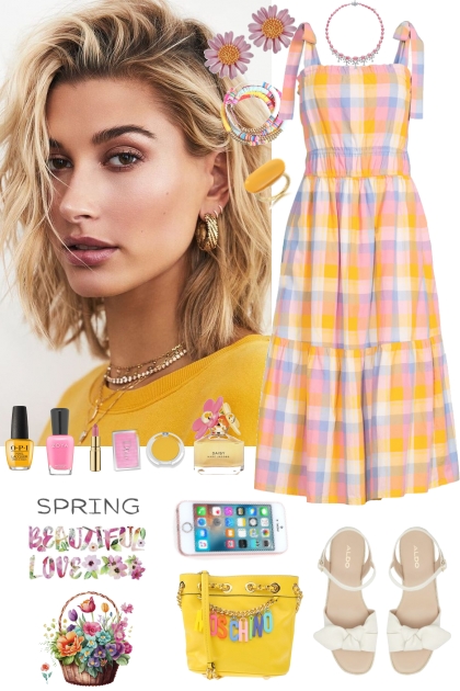 #422 2023 Spring Plaid Dess- Модное сочетание