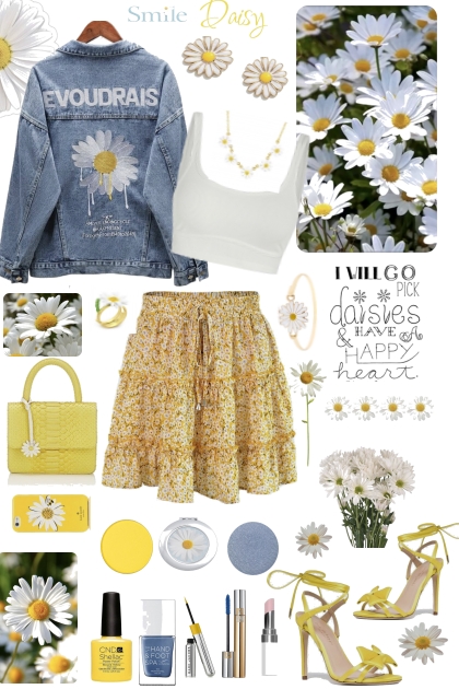 #456 2023 Spring Daisy Jacket And Skirt- Модное сочетание
