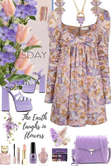 #458 2023 Floral Dress- combinação de moda