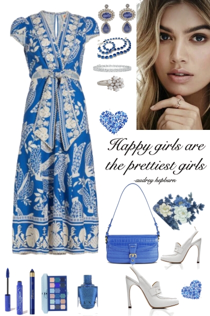 #499 2023 Blue and White Dress- Modekombination