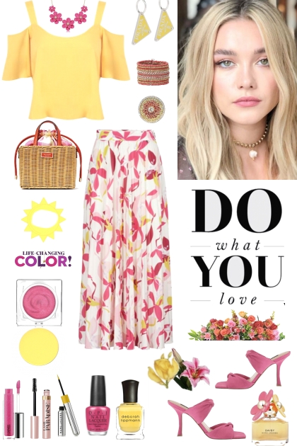 #532 2023 Pink And Yellow Skirt
