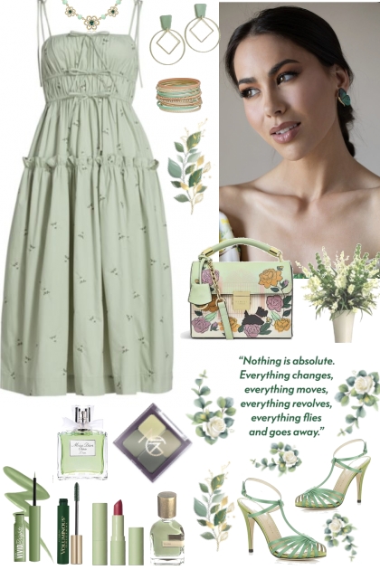 #536 2023 Green Summer Dress