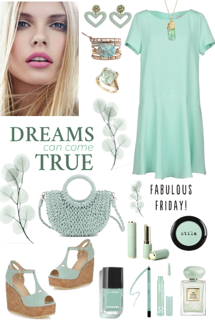#589 2023 Mint Green Dress- Fashion set