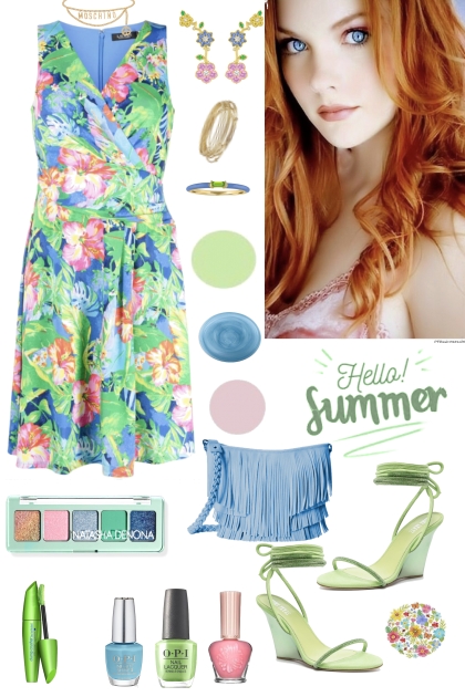 #593 2023 Summer Print Dress- Modna kombinacija