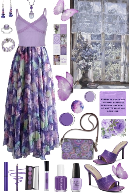 #603 2023  Purple Print- combinação de moda
