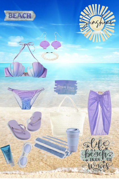#619 2023  Purple And Blue Swimsuit- Fashion set