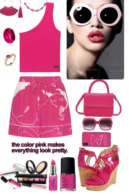 #641 2023 Hot Pink Summer Shorts!!- combinação de moda