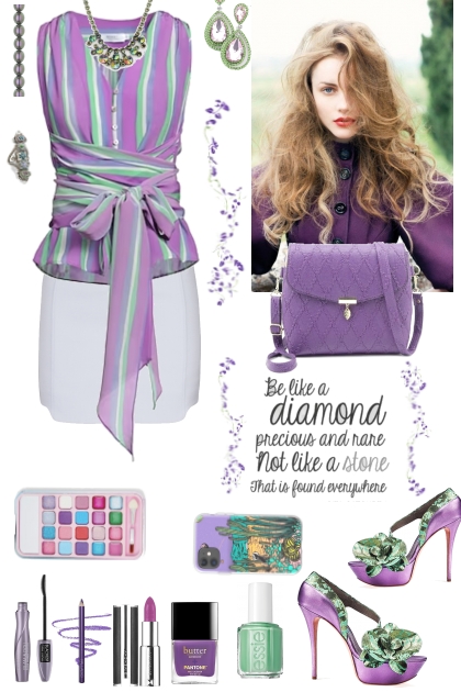 #643 2023 Summer Purple And Green- combinação de moda
