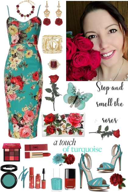 #686 2023 Special Occasion Rose Print- Fashion set