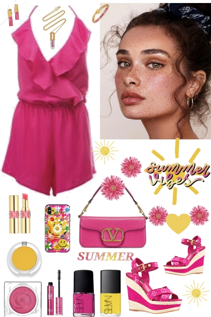 #694 2023  Summer Bright Pink And Yellow