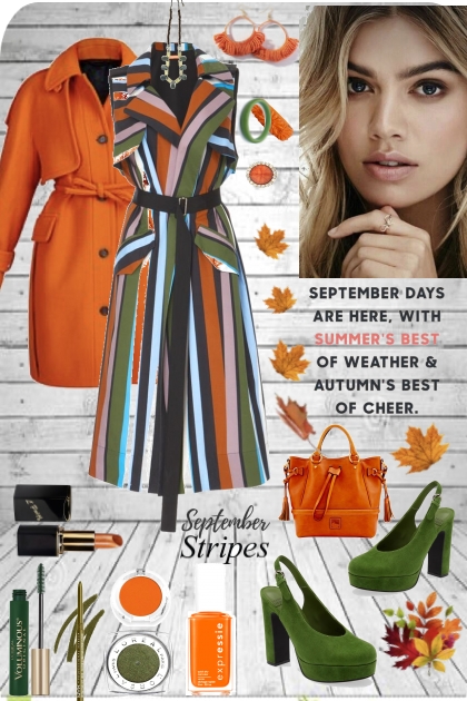 #724 2023 September Striped Dress- コーディネート