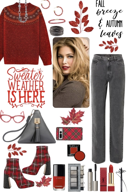 #806 2023 Red And Gray Fall- Fashion set